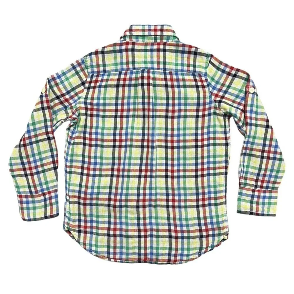 Gap Kids XS 4-5Y Colorful Plaid Button Down Shirt